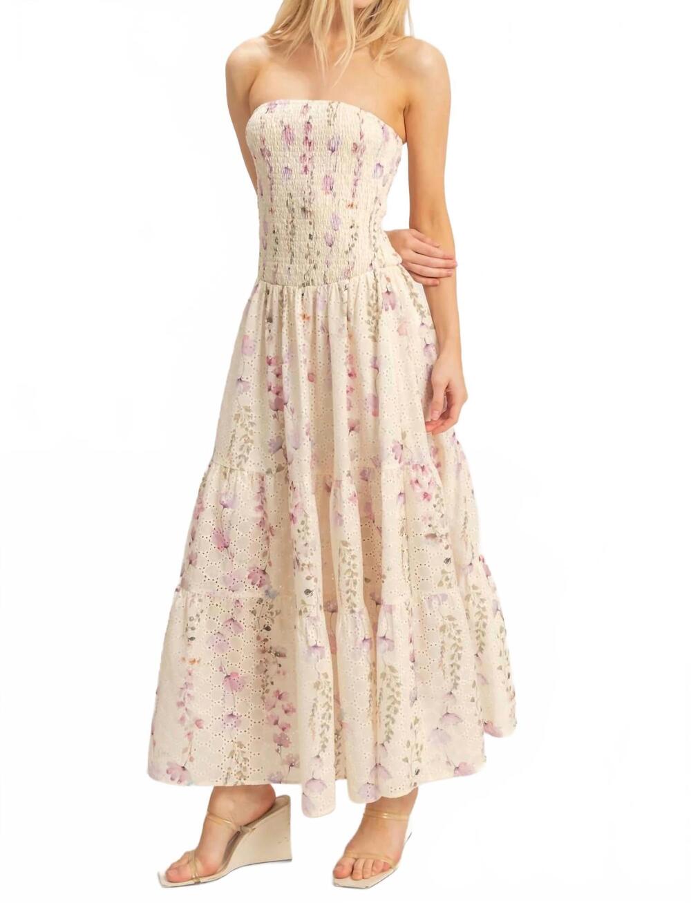 NEW HYFVE secret garden midi dress in yellow